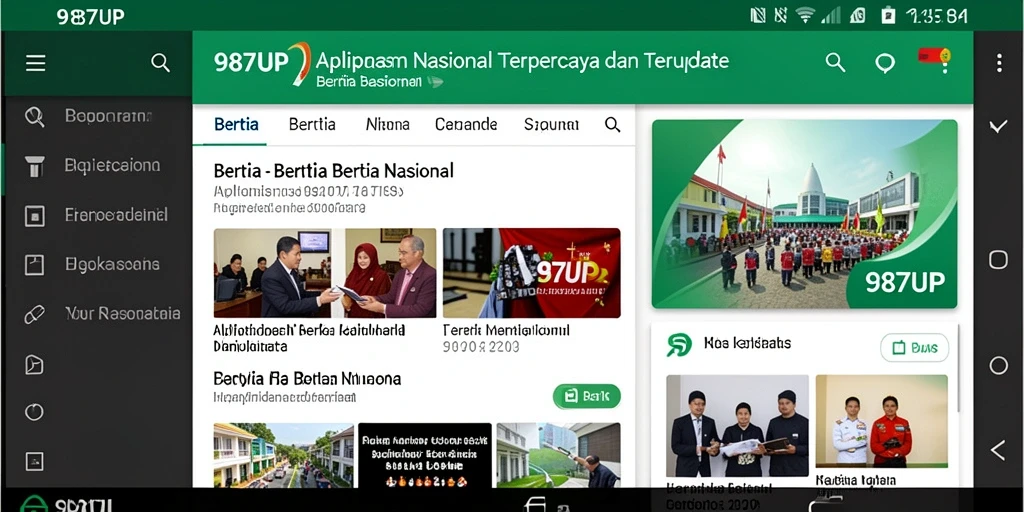 Tampilan antarmuka aplikasi 987UP yang modern dan informatif.