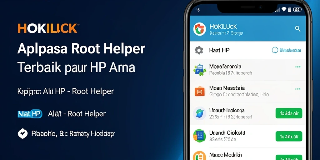 Antarmuka HOKILUCK sebagai aplikasi Root Helper yang mudah digunakan.