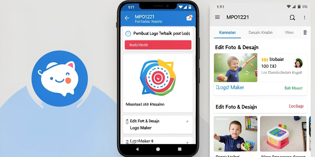 Tampilan antarmuka MPO1221 yang mudah digunakan untuk pembuatan logo.