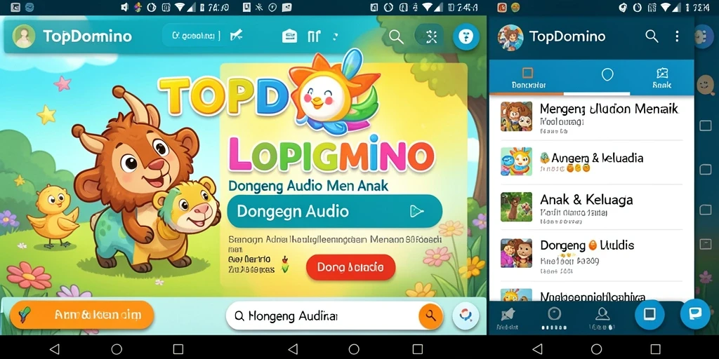 Tampilan antarmuka cerdas dan menarik dari aplikasi TOPDOMINO.